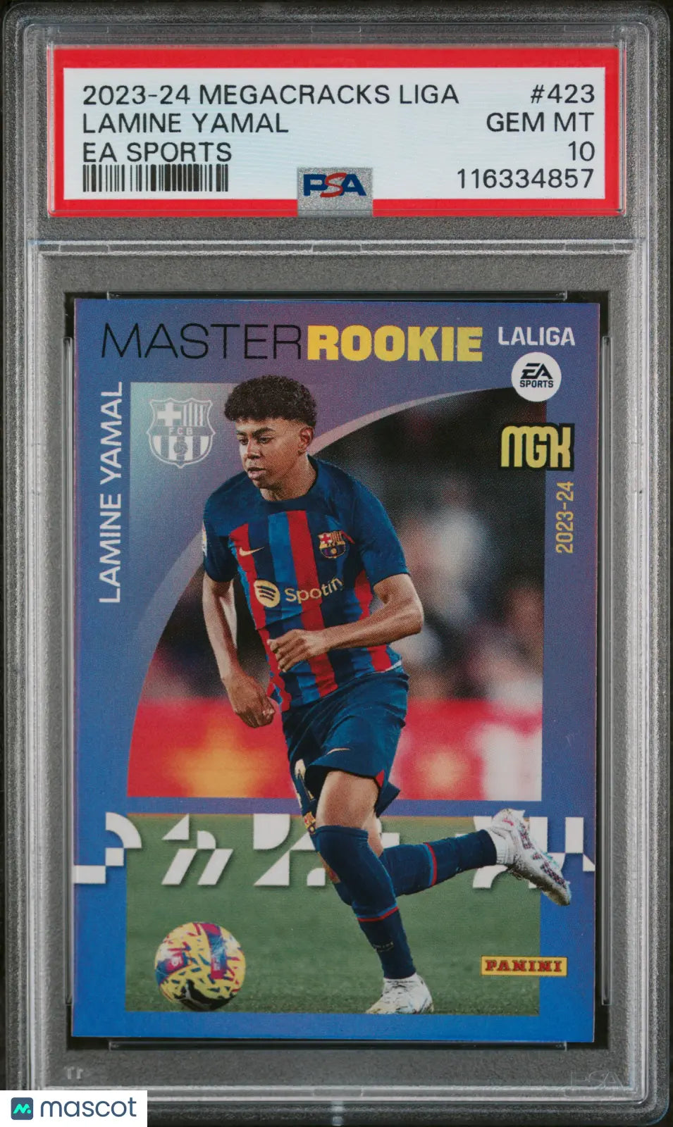 2023-24 Panini Megacracks Laliga EA Sports Lamine Yamal RC Rookie PSA 10 #423 