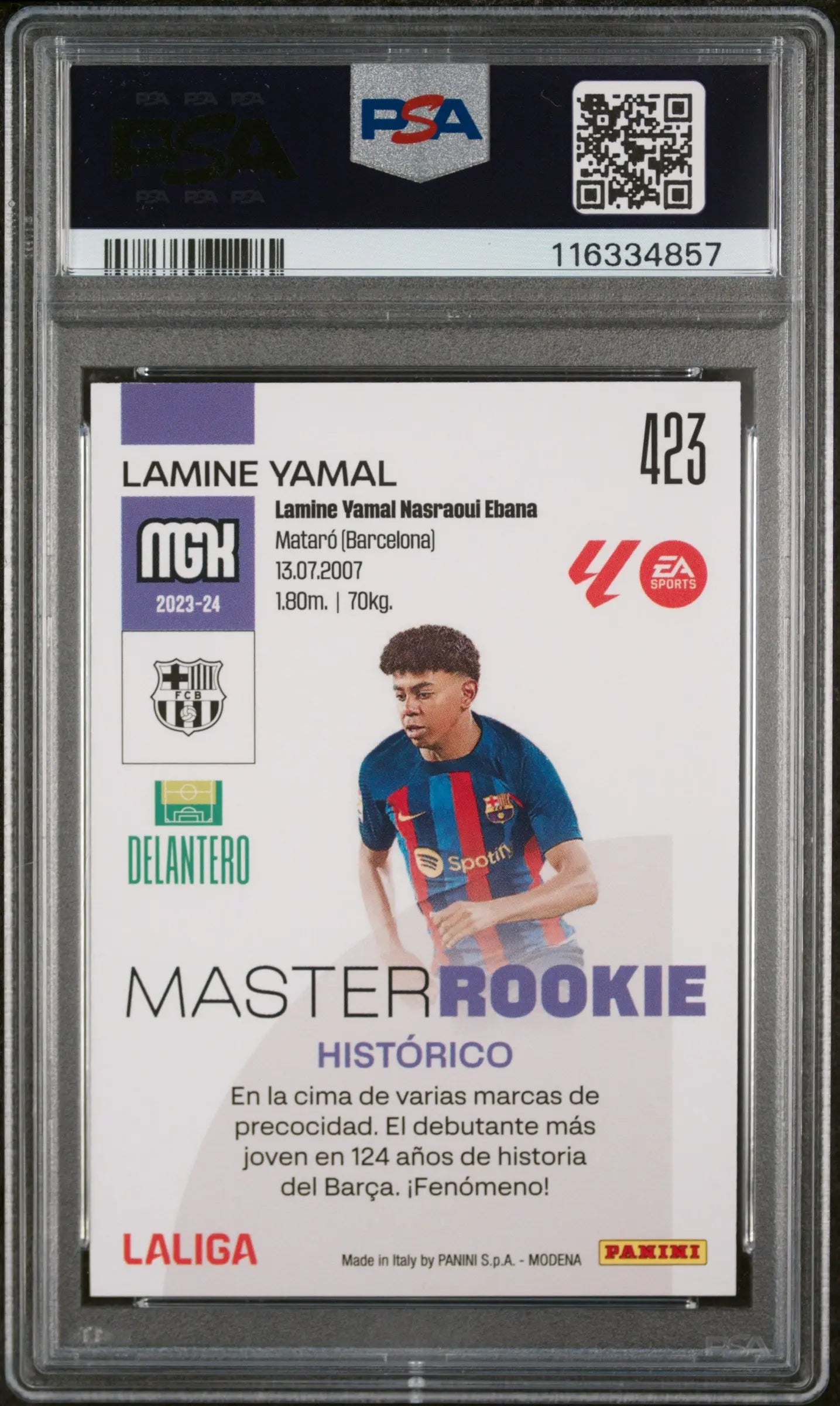 2023-24 Panini Megacracks Laliga EA Sports Lamine Yamal RC Rookie PSA 10 #423 