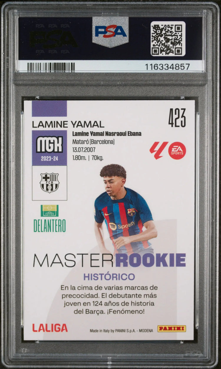 2023-24 Panini Megacracks Laliga EA Sports Lamine Yamal RC Rookie PSA 10 #423 