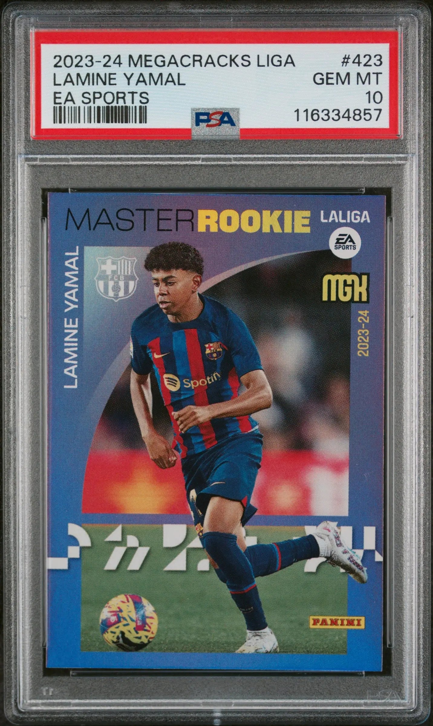 2023-24 Panini Megacracks Laliga Ea Sports Rookie Lamine Yamal RC PSA 10 