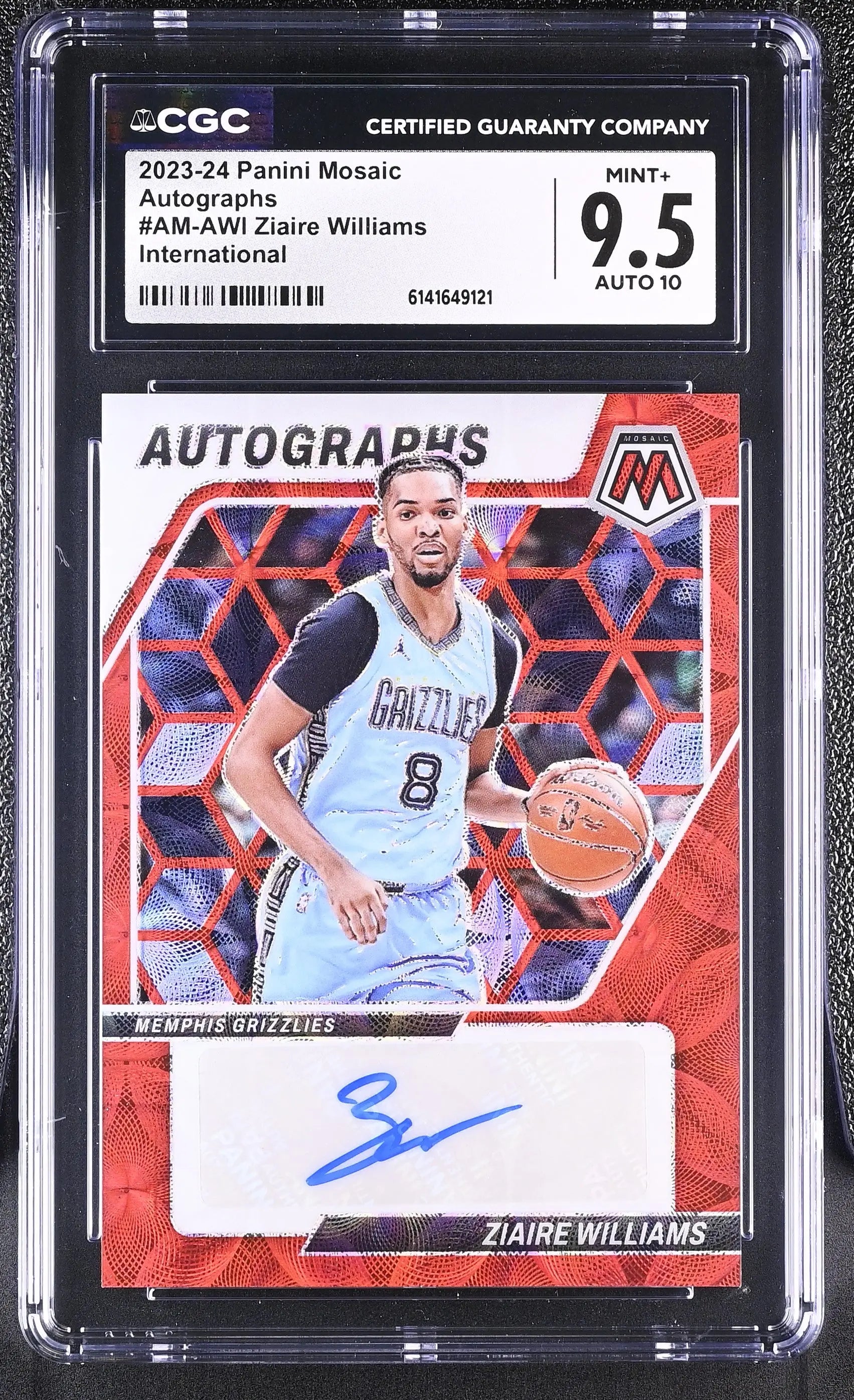 2023-24 Panini Mosaic Autographs Ziaire Williams International CGC 9.5 Auto 10 
