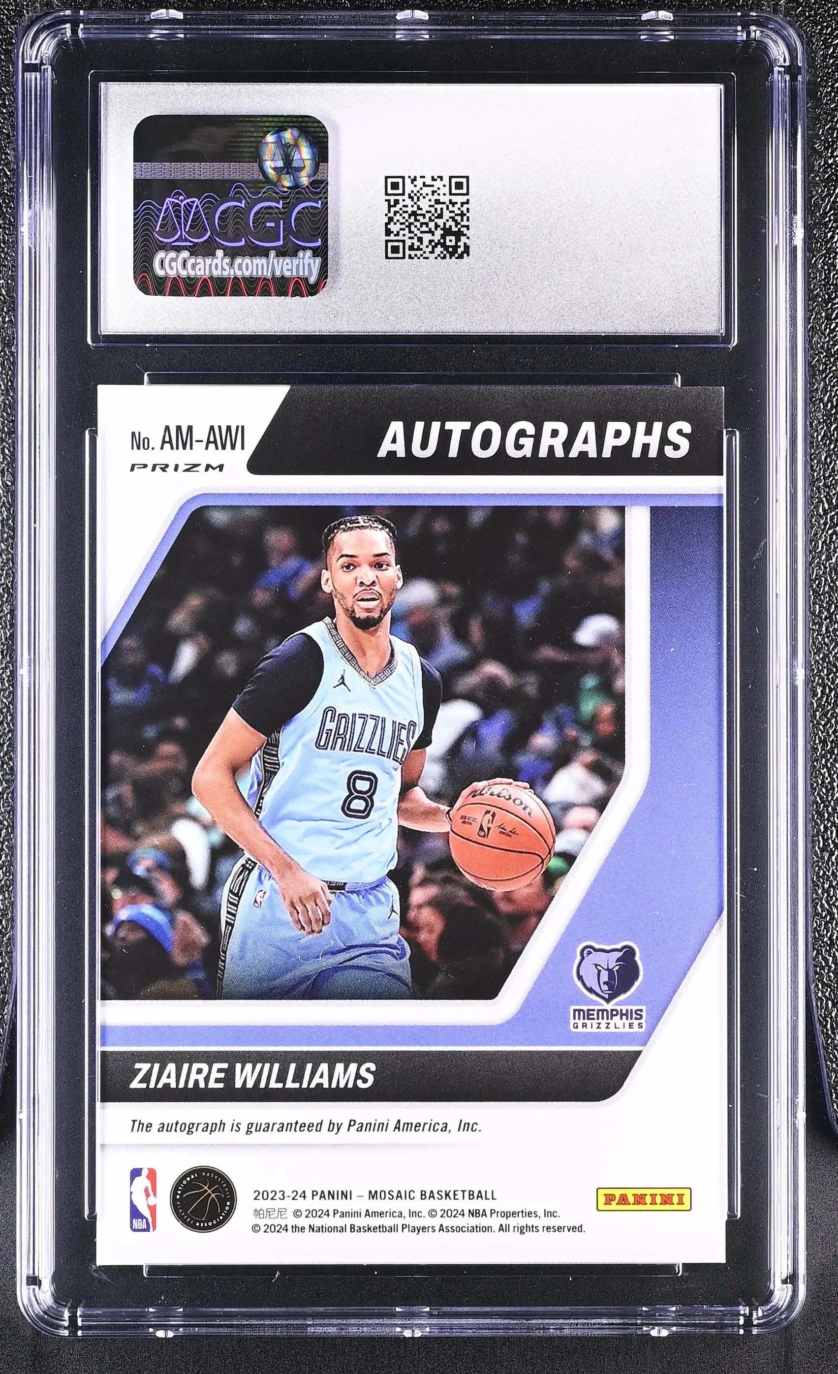 2023-24 Panini Mosaic Autographs Ziaire Williams International CGC 9.5 Auto 10 