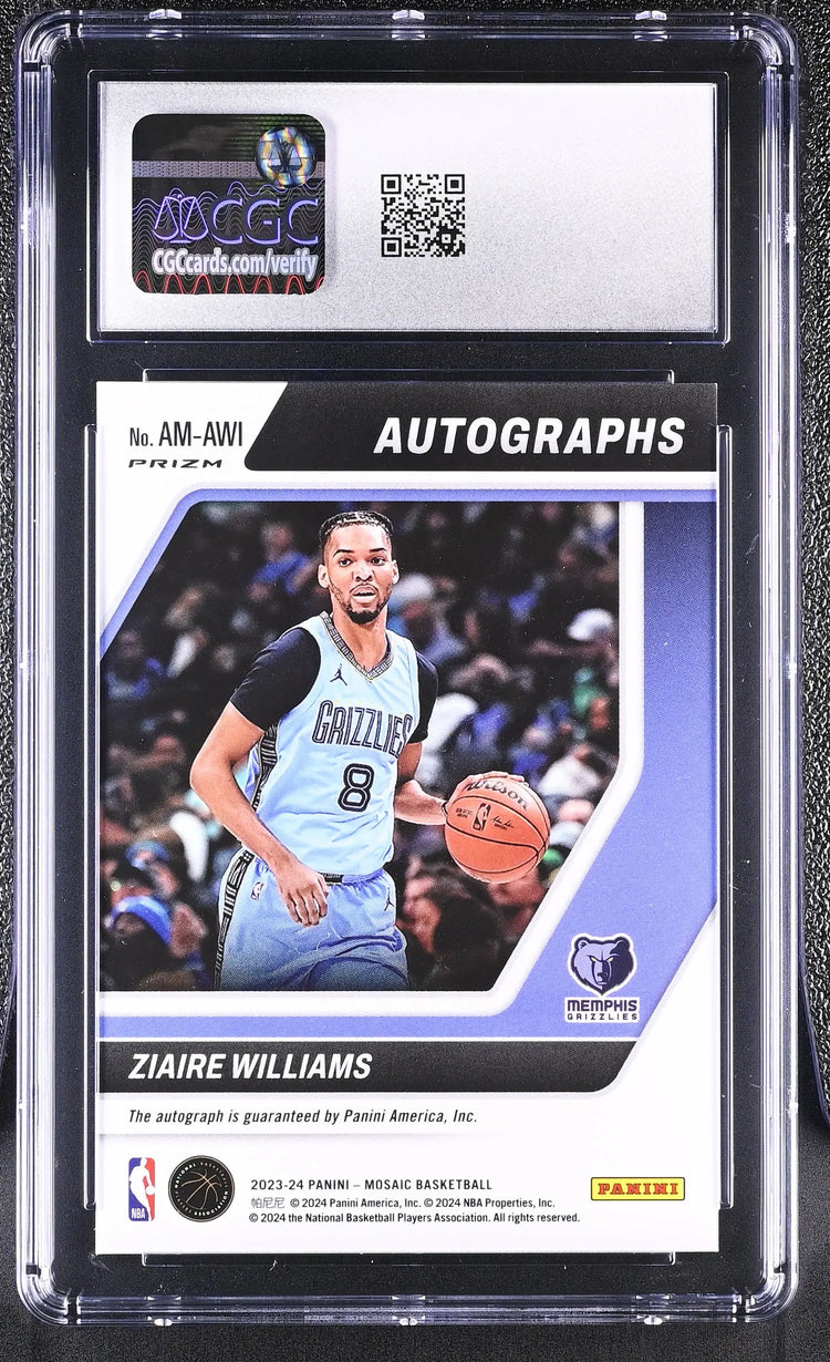 2023-24 Panini Mosaic Autographs Ziaire Williams International CGC 9.5 Auto 10 