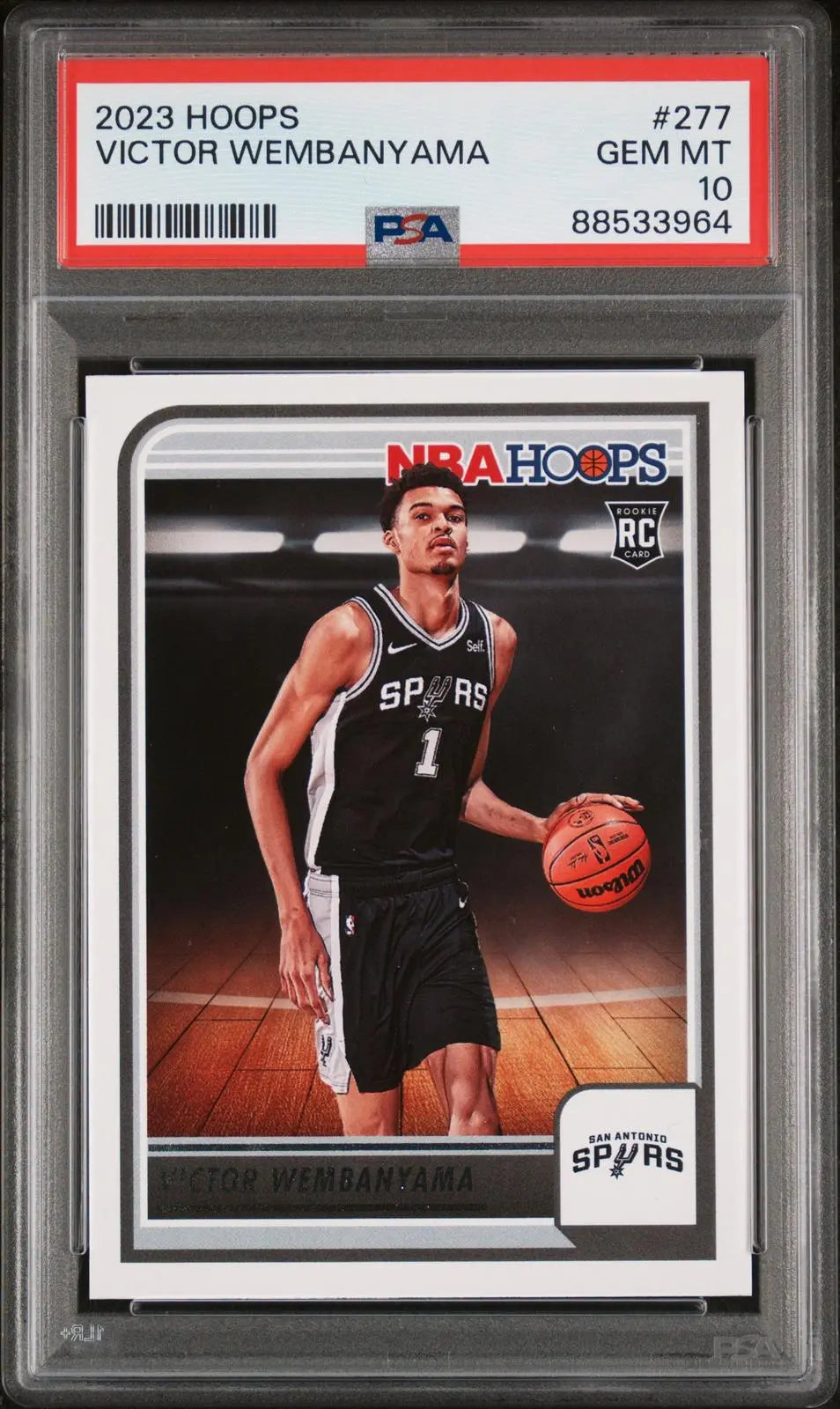 2023-24 Panini NBA Hoops Basketball Rookie Victor Wembanyama RC PSA 10 
