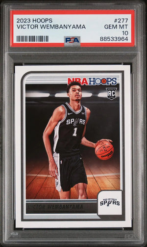 2023-24 Panini NBA Hoops Basketball Rookie Victor Wembanyama RC PSA 10 