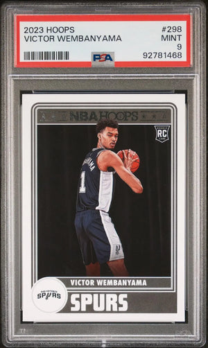 2023-24 Panini NBA Hoops Basketball Rookie Victor Wembanyama RC PSA 9 