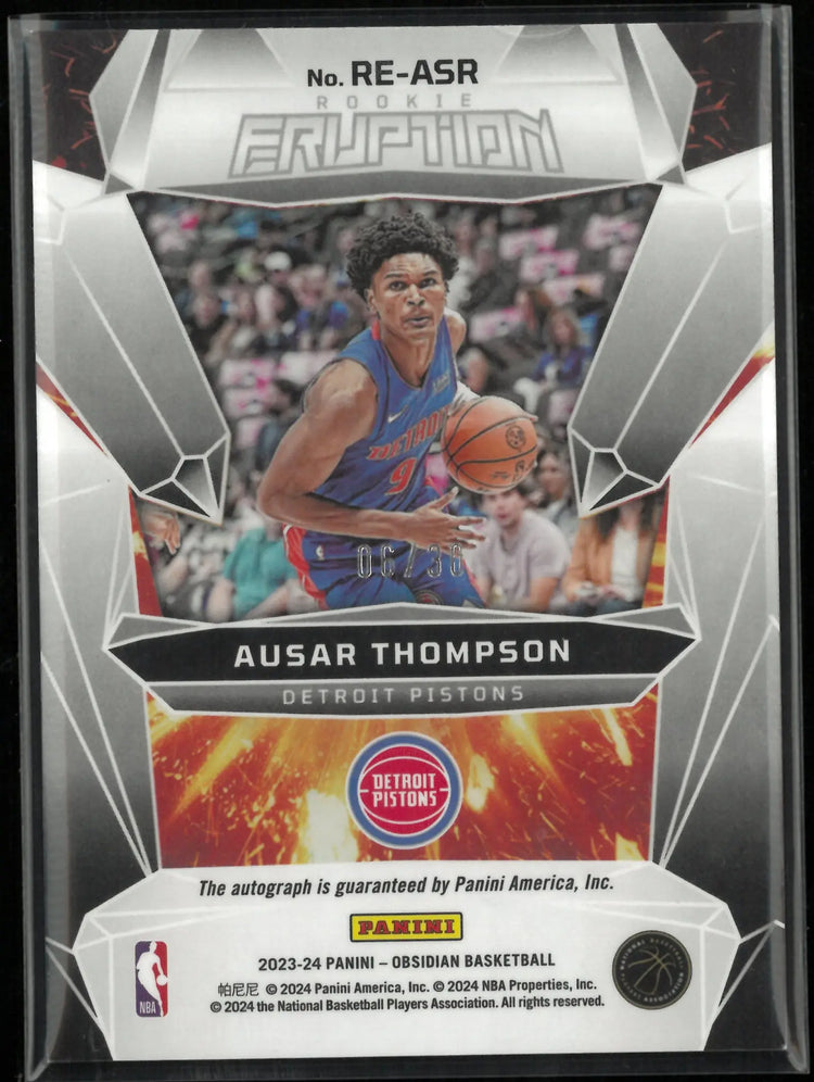 2023-24 Panini Obsidian Eruption Rookie Autograph Ausar Thompson Auto RC /30 