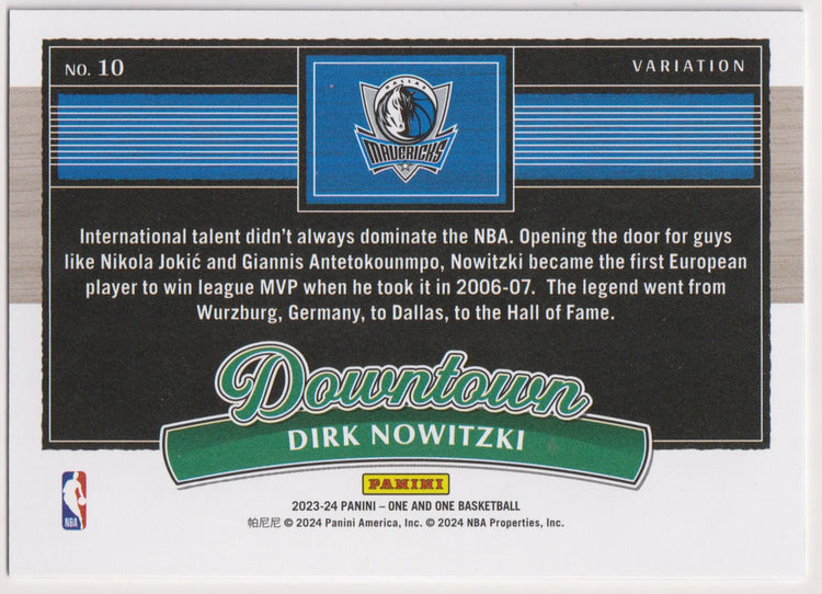 2023-24 Panini One and One Dirk Nowitzki Downtown Variation 
