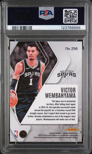 2023-24 Panini Phoenix Basketball Rookie Victor Wembanyama RC Teal Lazer PSA 10 