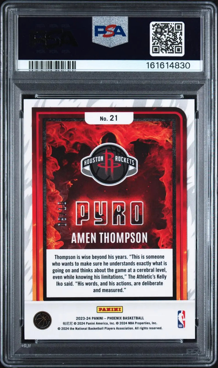 2023-24 Panini Phoenix Pyro Rookie Amen Thompson RC Gold International /10 PSA 8 