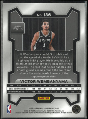 2023-24 Panini Prizm Rookie Victor Wembanyama RC 