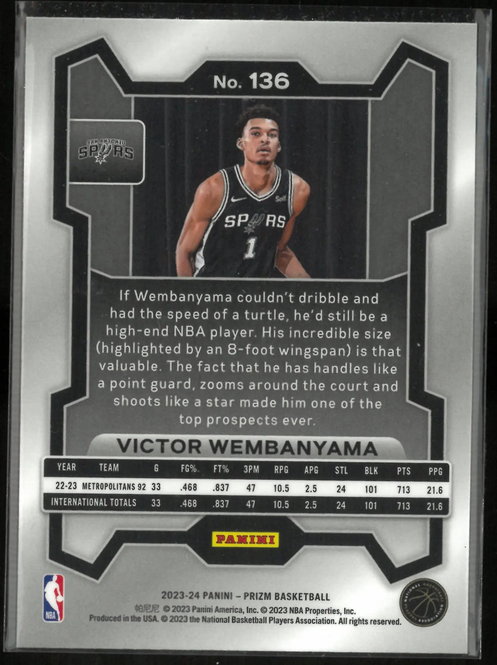 2023-24 Panini Prizm Rookie Victor Wembanyama RC 