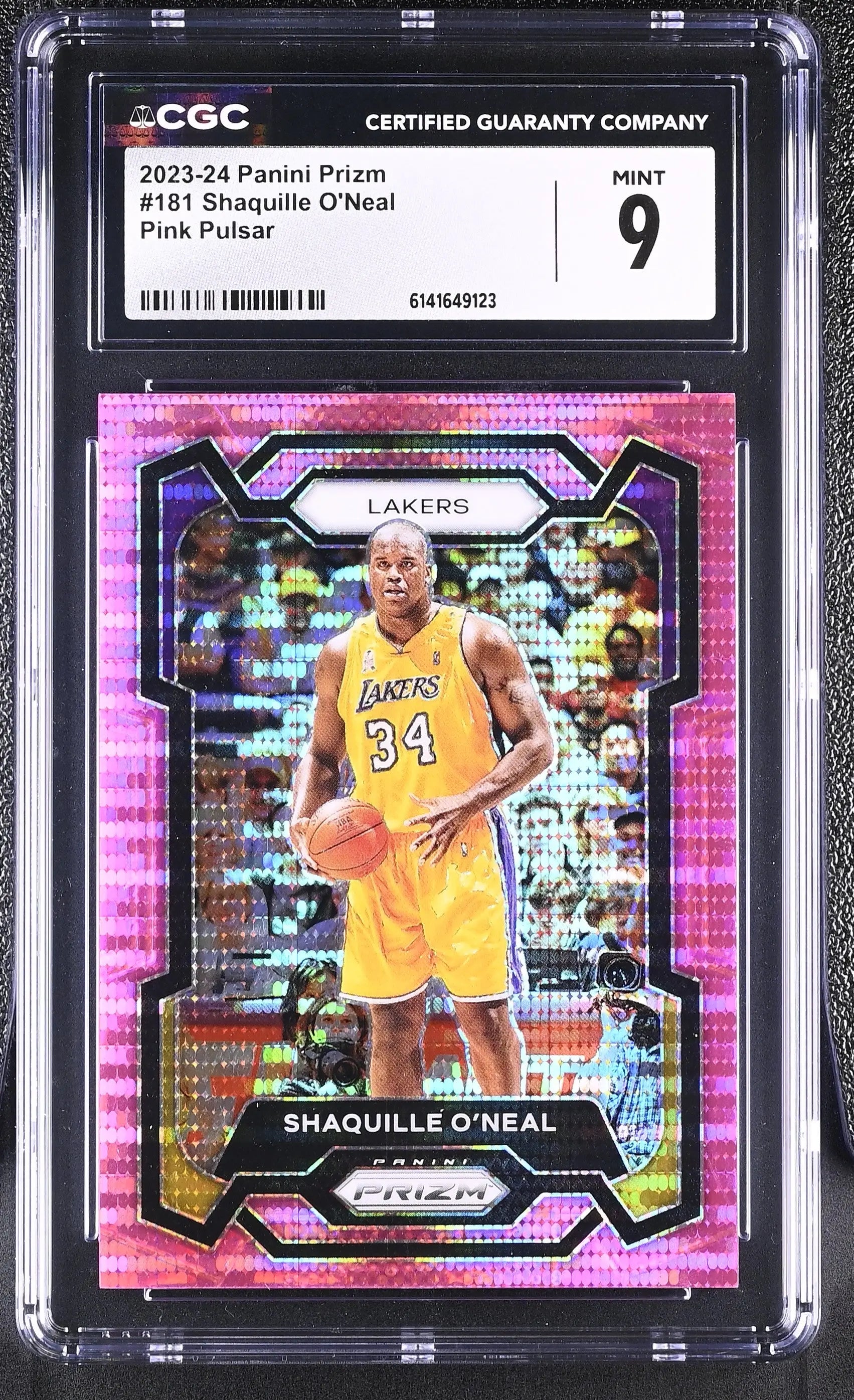 2023-24 Panini Prizm Shaquille O'Neal Pink Pulsar /42 CGC 9 
