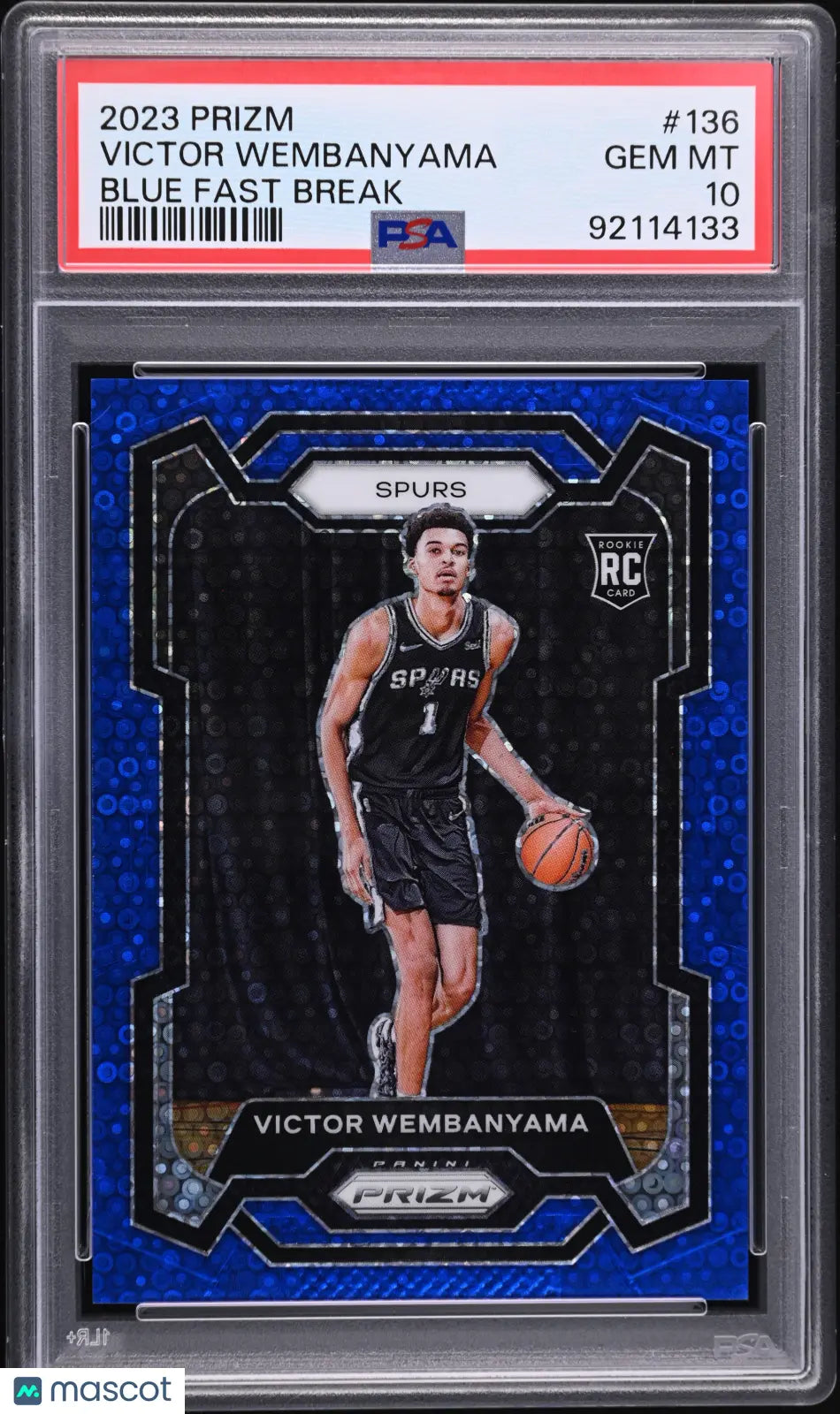 2023-24 Panini Prizm Victor Wembanyama RC Rookie Blue Fast Break PSA 10 /150 