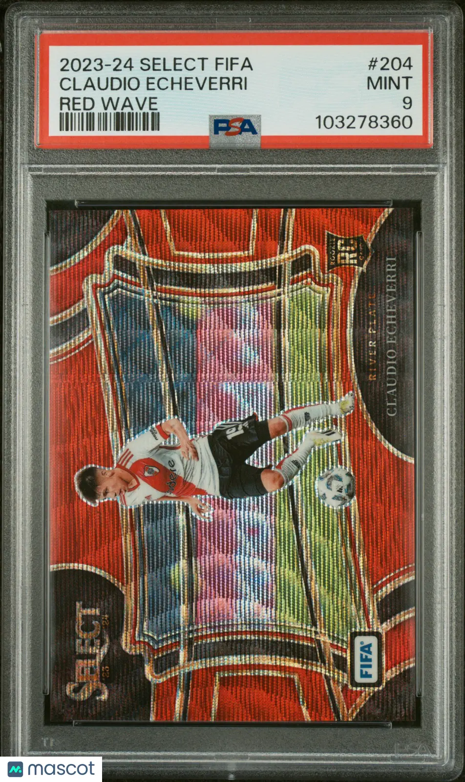 2023-24 Panini Select FIFA Claudio Echeverri RC Rookie Red Wave PSA 9 /149 