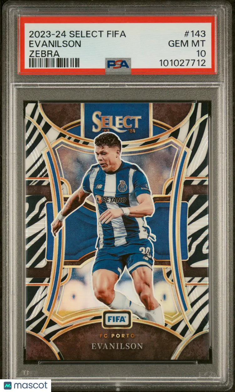 2023-24 Panini Select FIFA Evanilson #143 Zebra PSA 10 /25 