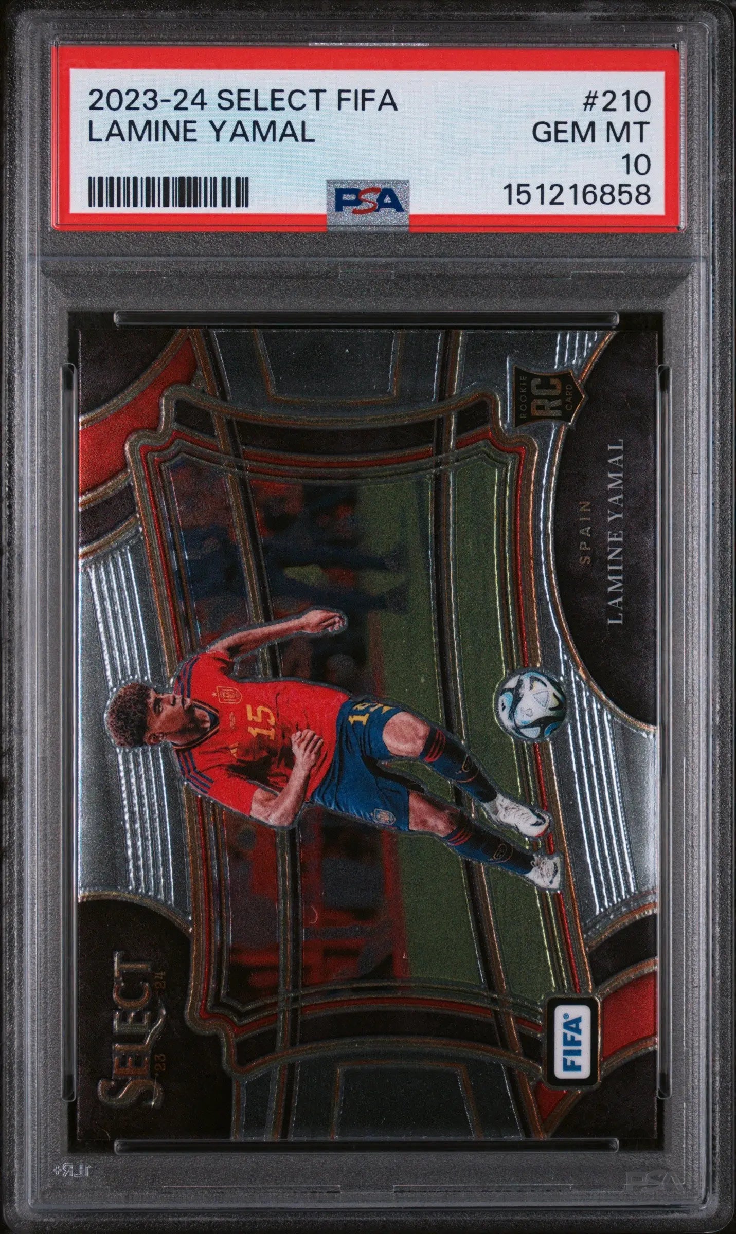 2023-24 Panini Select FIFA Field Level Lamine Yamal #210 PSA 10 
