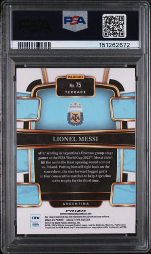 2023-24 Panini Select FIFA Red Terrace Lionel Messi #75 PSA 10 