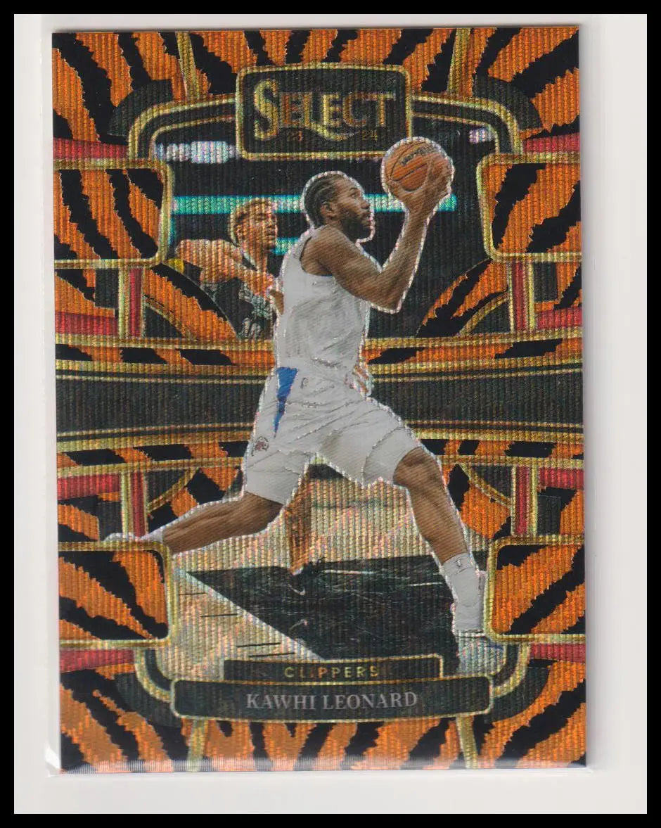 2023-24 Panini Select Kawhi Leonard Tiger Prizm Wave 