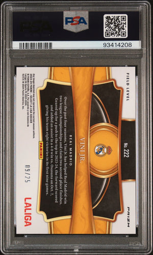 2023-24 Panini Select La Liga Vini JR. Zebra /25 PSA 10 
