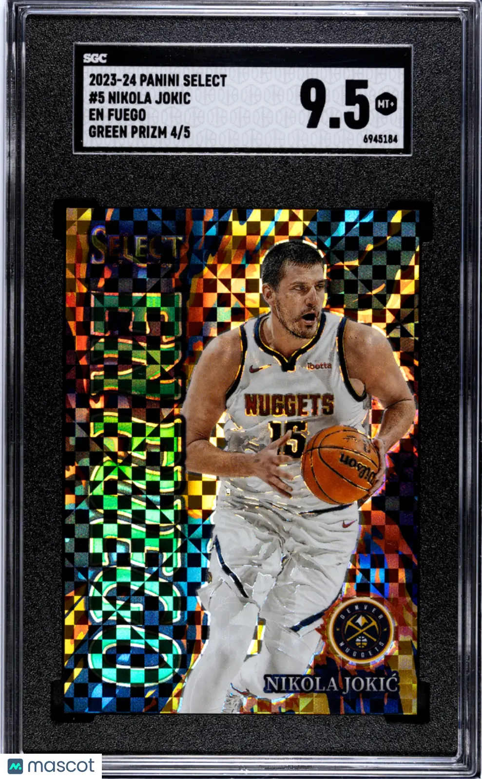 2023-24 Panini Select Nikola Jokic EN Fuego Green Prizm SGC 9.5 /5 
