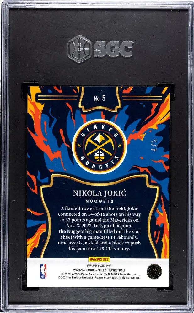 2023-24 Panini Select Nikola Jokic EN Fuego Green Prizm SGC 9.5 /5 