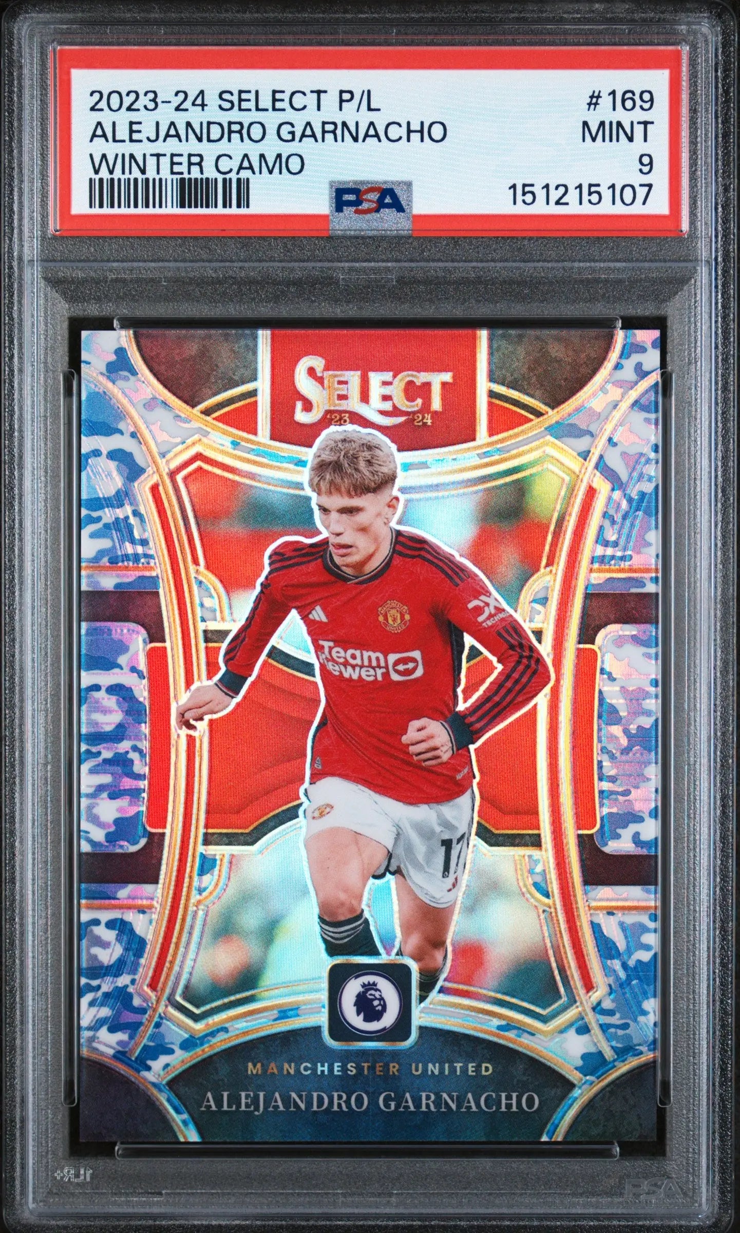 2023-24 Panini Select Premier League Alejandro Garnacho Winter Camo /110 PSA 9 
