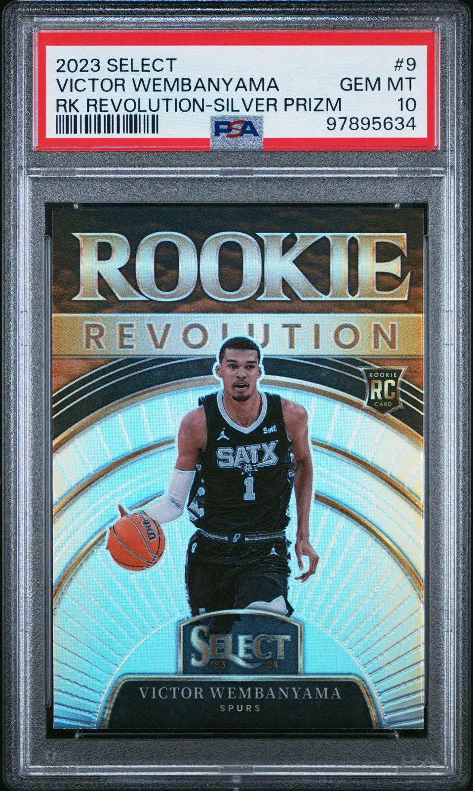 2023-24 Panini Select Rookie Revolution Victor Wembanyama RC Silver Prizm PSA 10 
