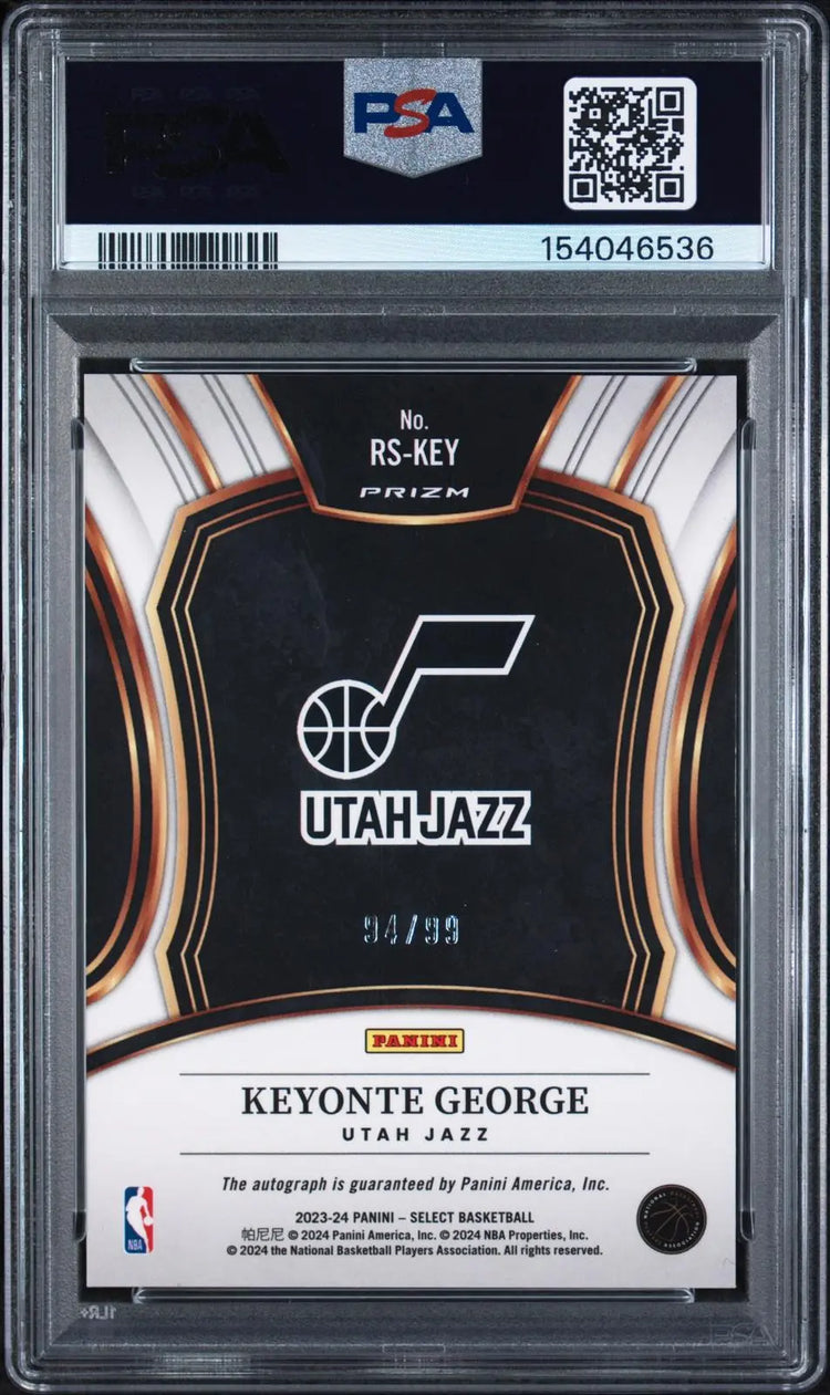 2023-24 Panini Select Rookie Signatures Auto Keyonte George Red Prizm /99 PSA 9 