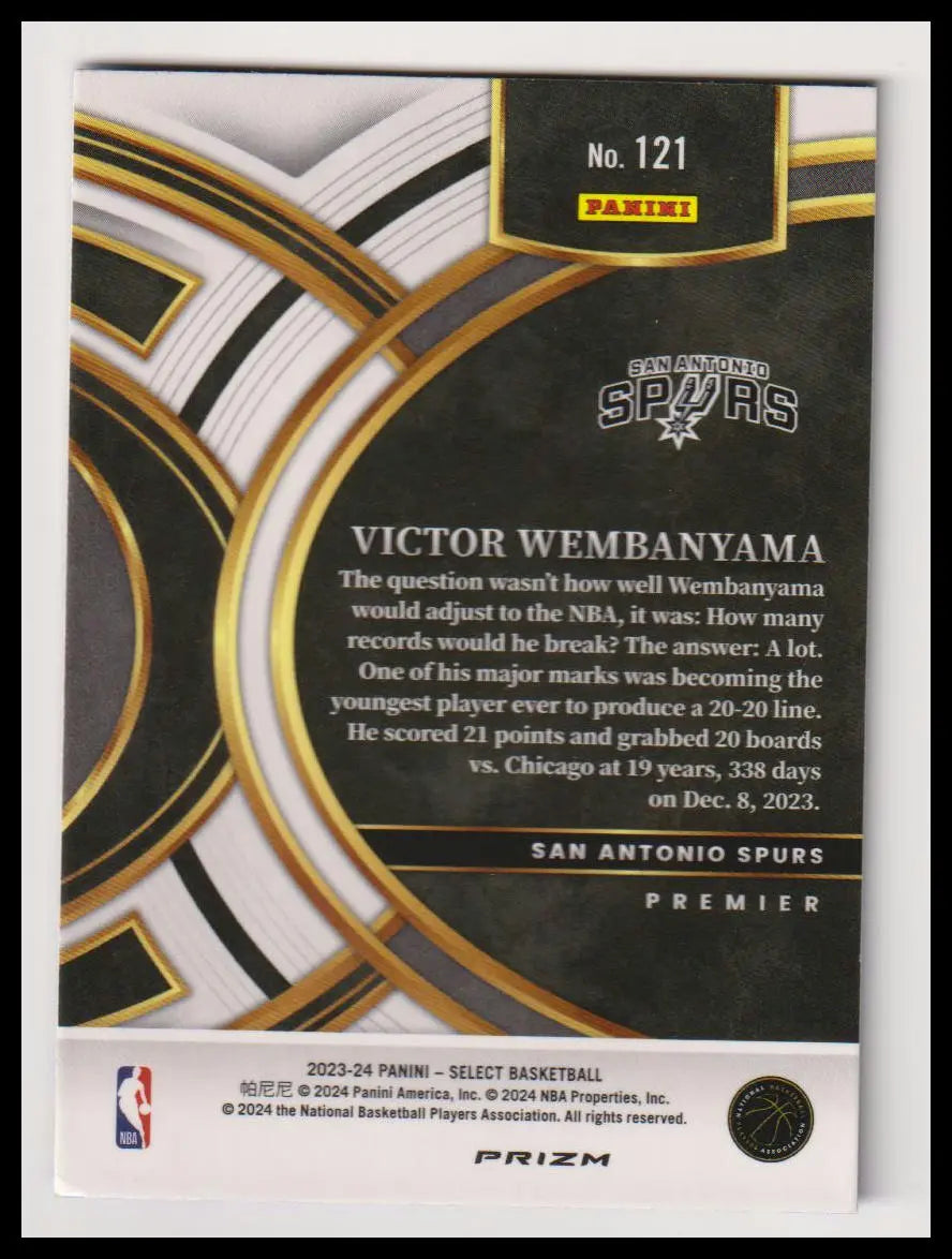2023-24 Panini Select Rookie Victor Wembanyama Blue RC 