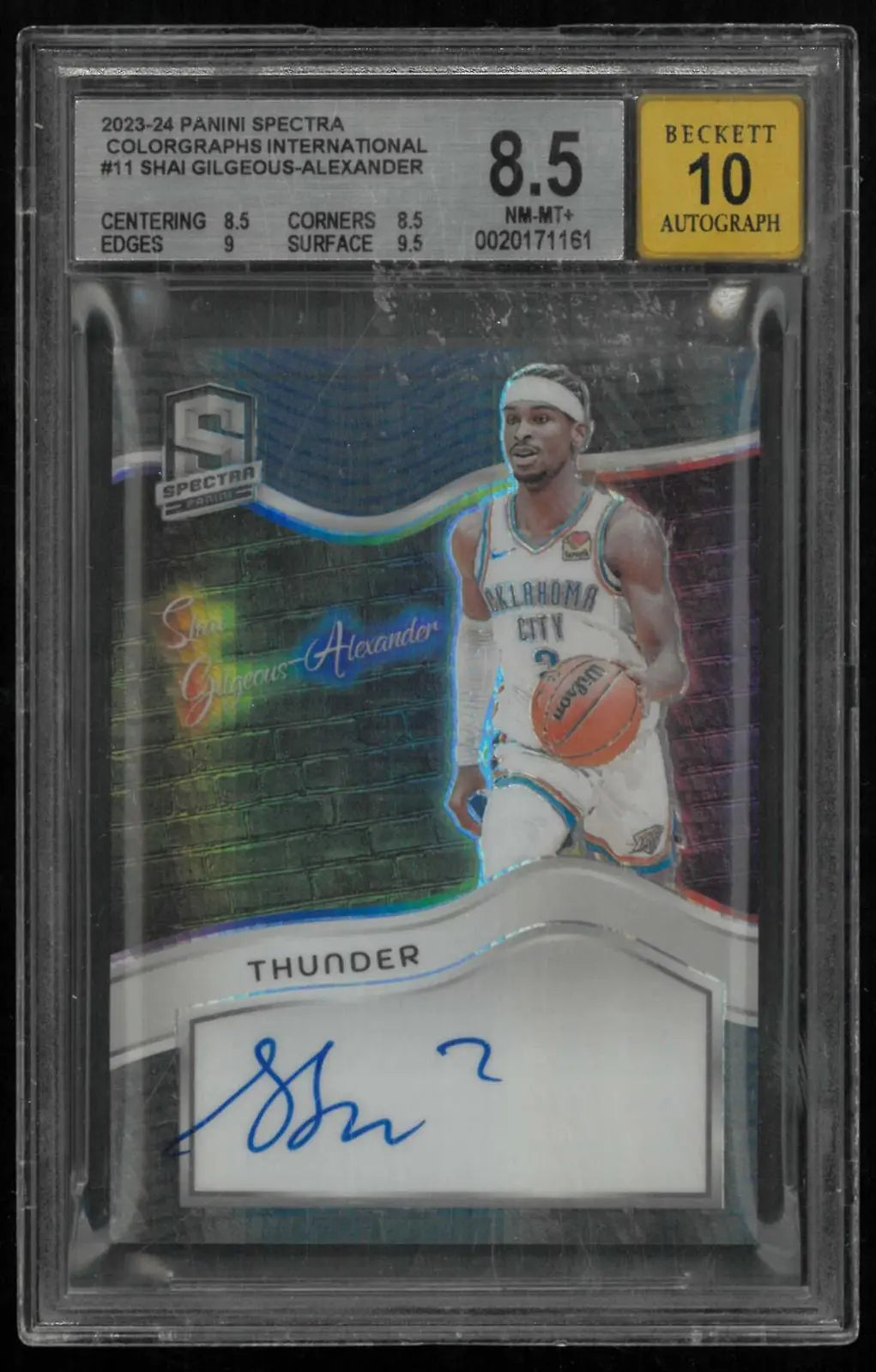 2023-24 Panini Spectra Autograph Shai Gilgeous-Alexander Colorgraphs Gold 1/10 