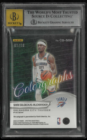 2023-24 Panini Spectra Autograph Shai Gilgeous-Alexander Colorgraphs Gold 1/10 