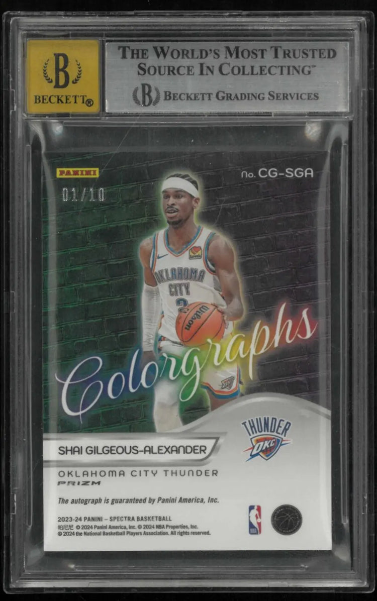 2023-24 Panini Spectra Autograph Shai Gilgeous-Alexander Colorgraphs Gold 1/10 