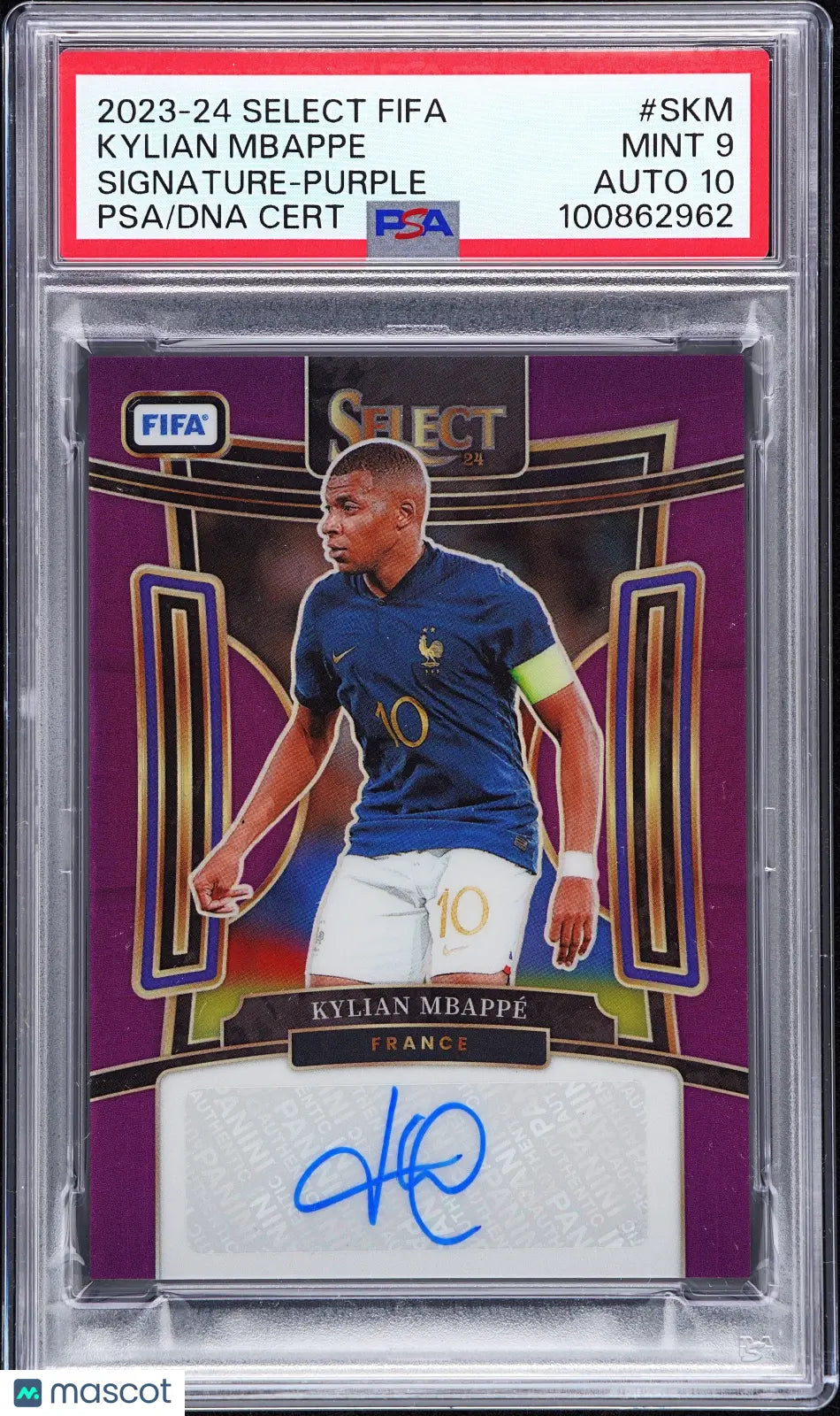 Rare Kylian Mbappe Autographed Card - 2023 Select FIFA PSA 9