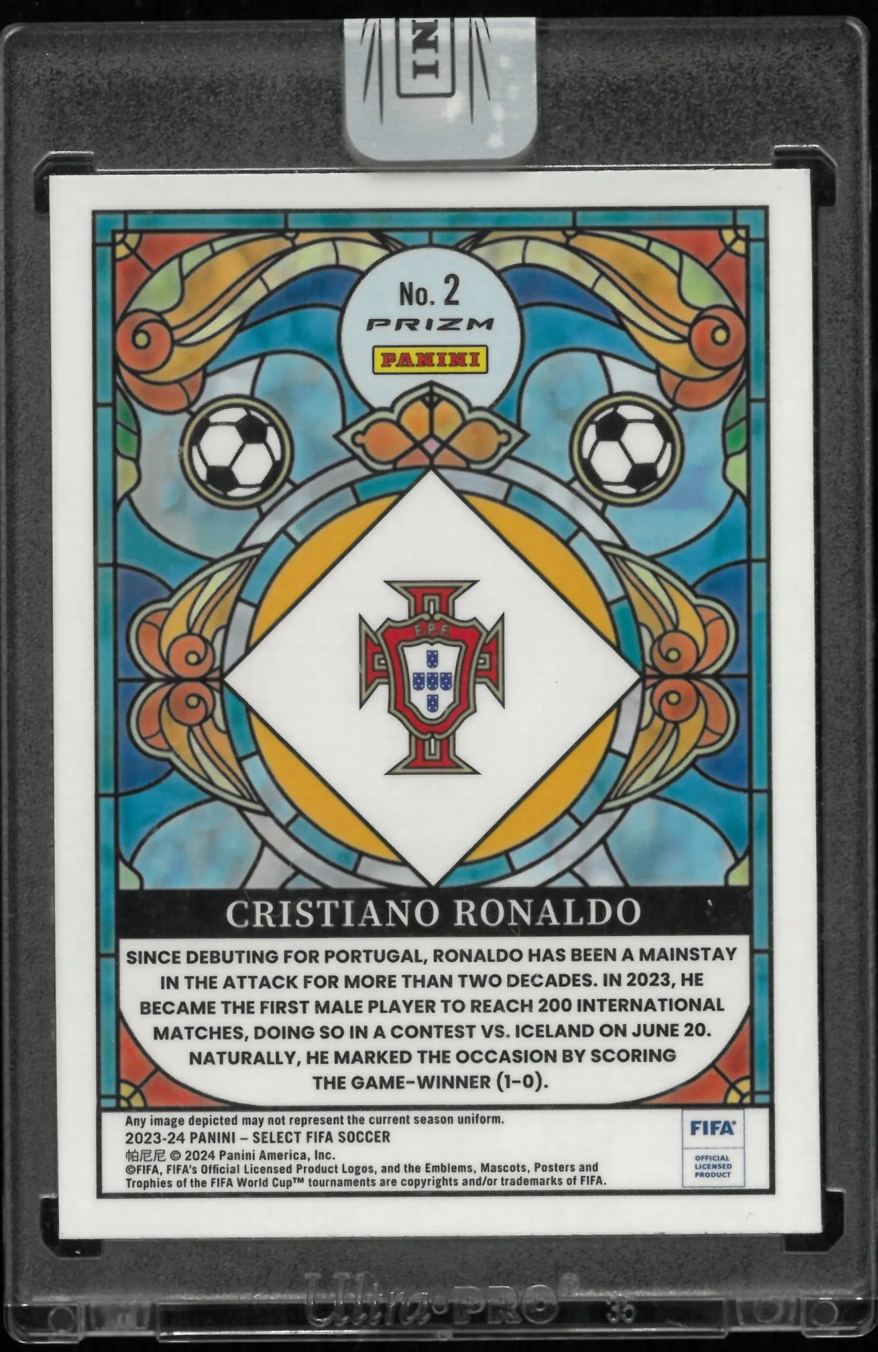 2023-24 Select FIFA Soccer Cristiano Ronaldo Stained Glass SSP 