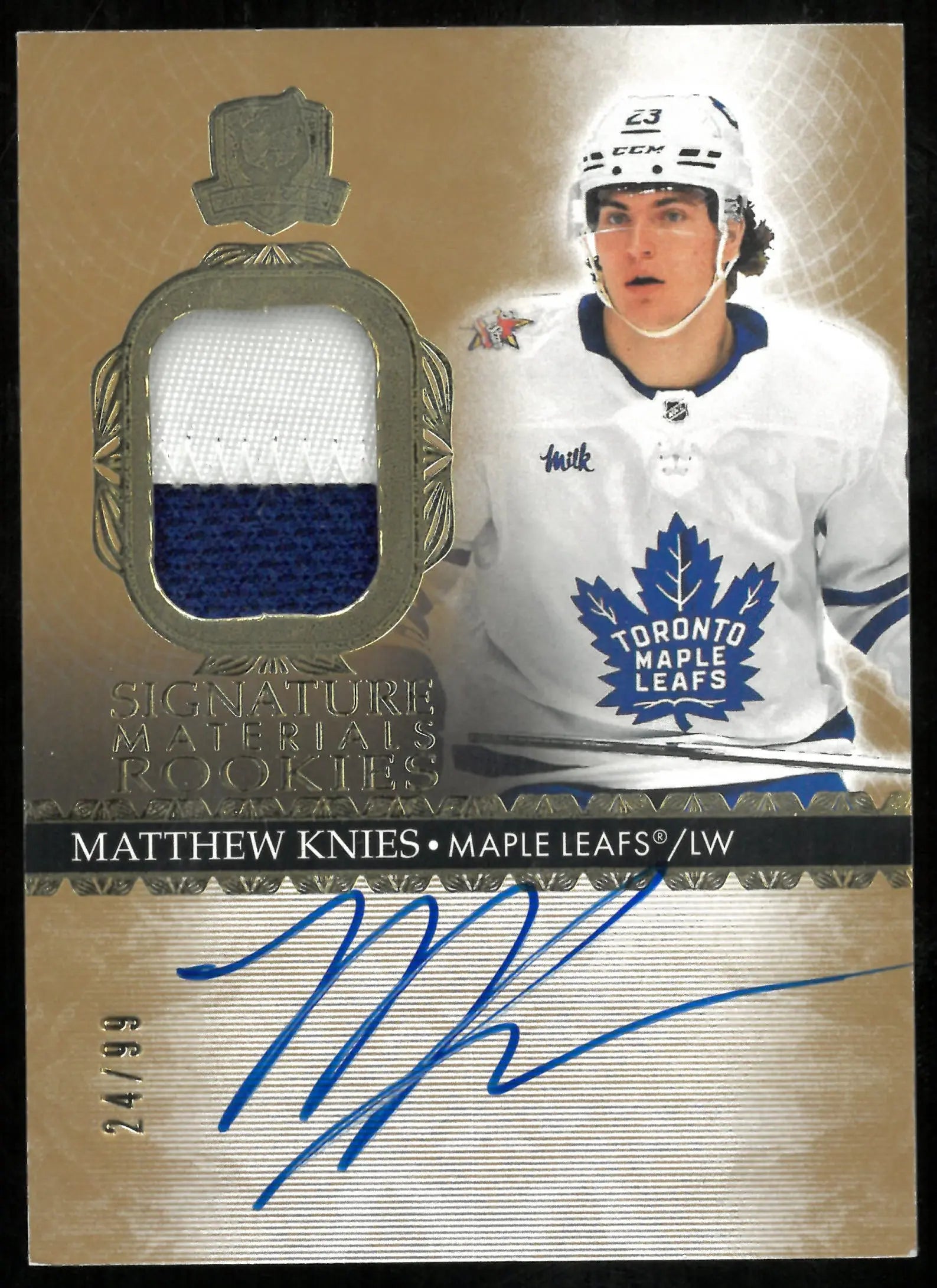 2023-24 The Cup Hockey Signature Materials Rookies Patch Auto Matthew Knies /99 