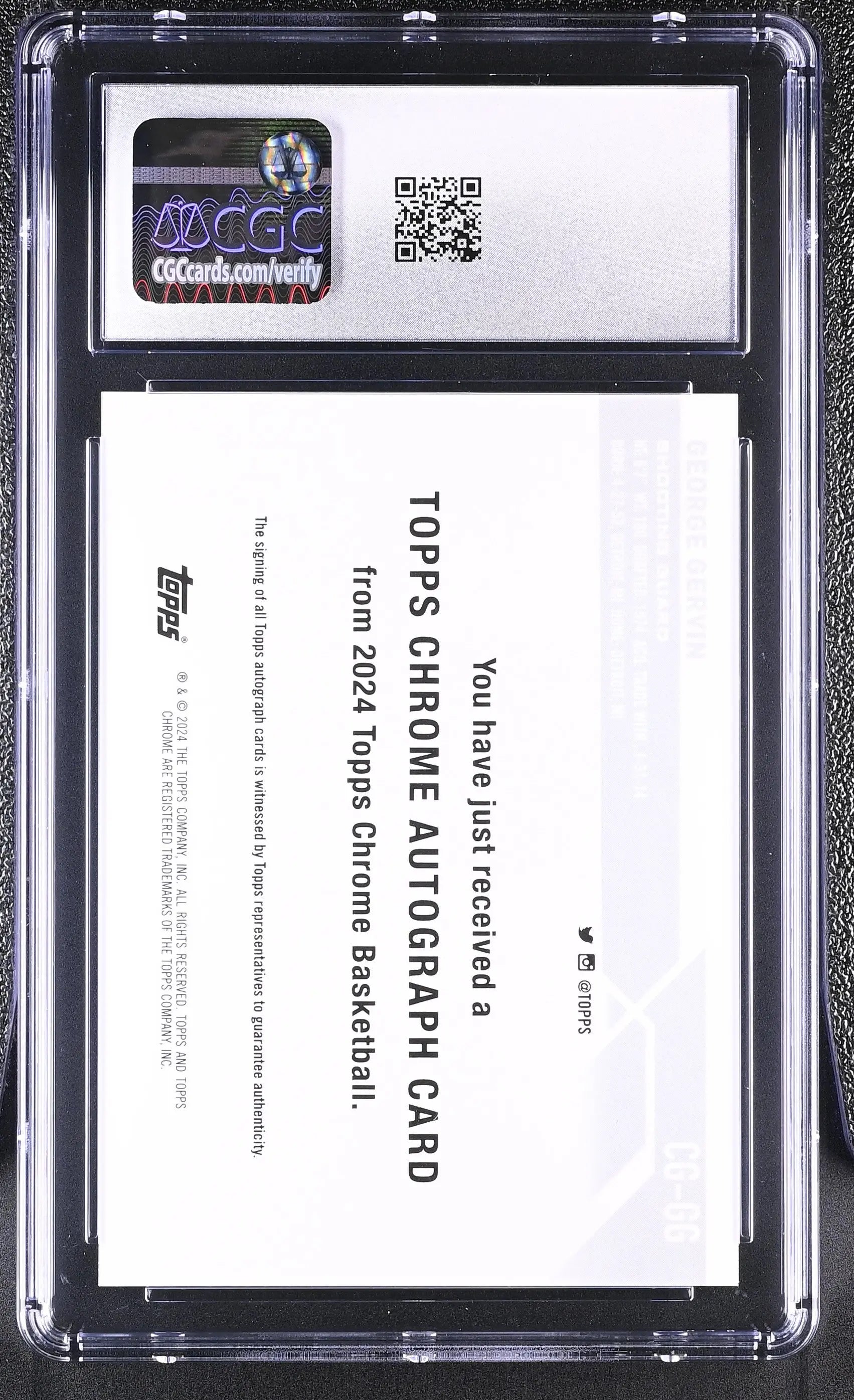 2023-24 Topps Chrome Autographs George Gervin Auto CGC 10 Auto 10 