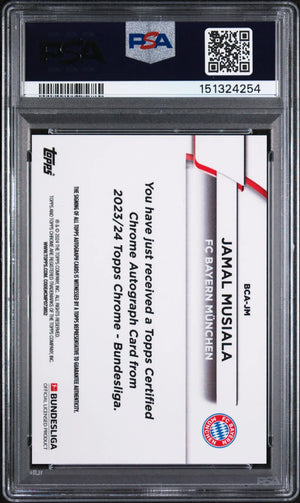 2023-24 Topps Chrome Bundesliga Autograph Jamal Musiala  60 Years Foil /60 PSA 9 