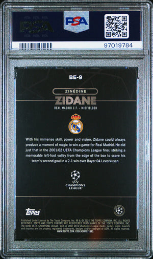 2023-24 Topps Chrome UEFA Club Competitions Shadow Etch Zinedine Zidane PSA 10 