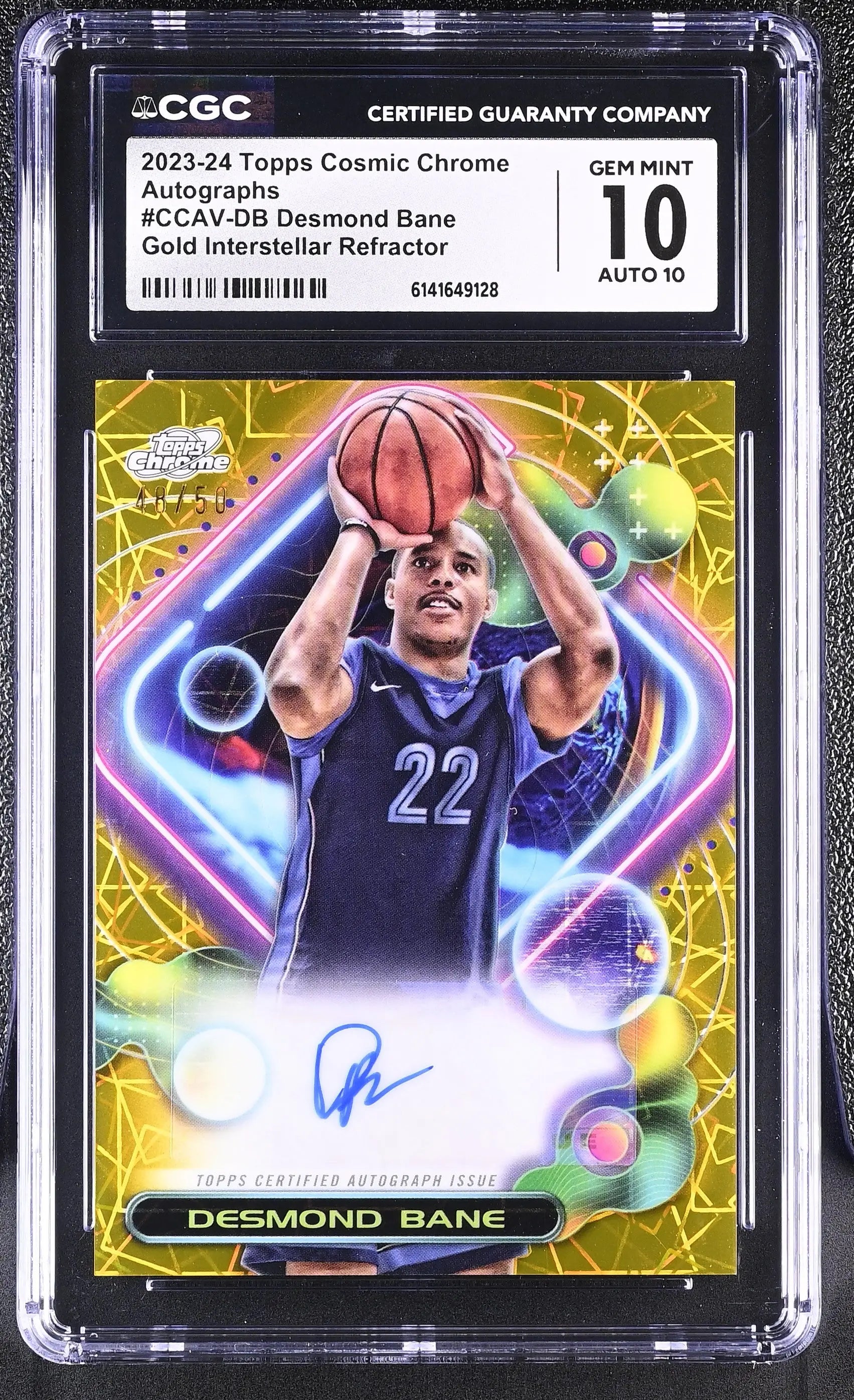 2023-24 Topps Cosmic Autograph Desmond Bane Gold Interstellar /50 CGC 10 Auto 10 