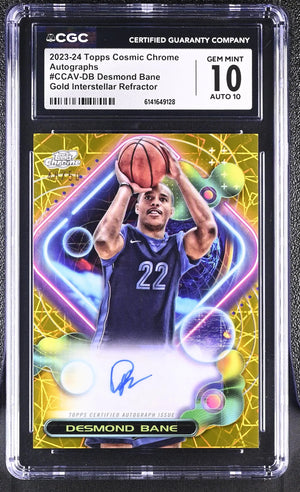 2023-24 Topps Cosmic Autograph Desmond Bane Gold Interstellar /50 CGC 10 Auto 10 