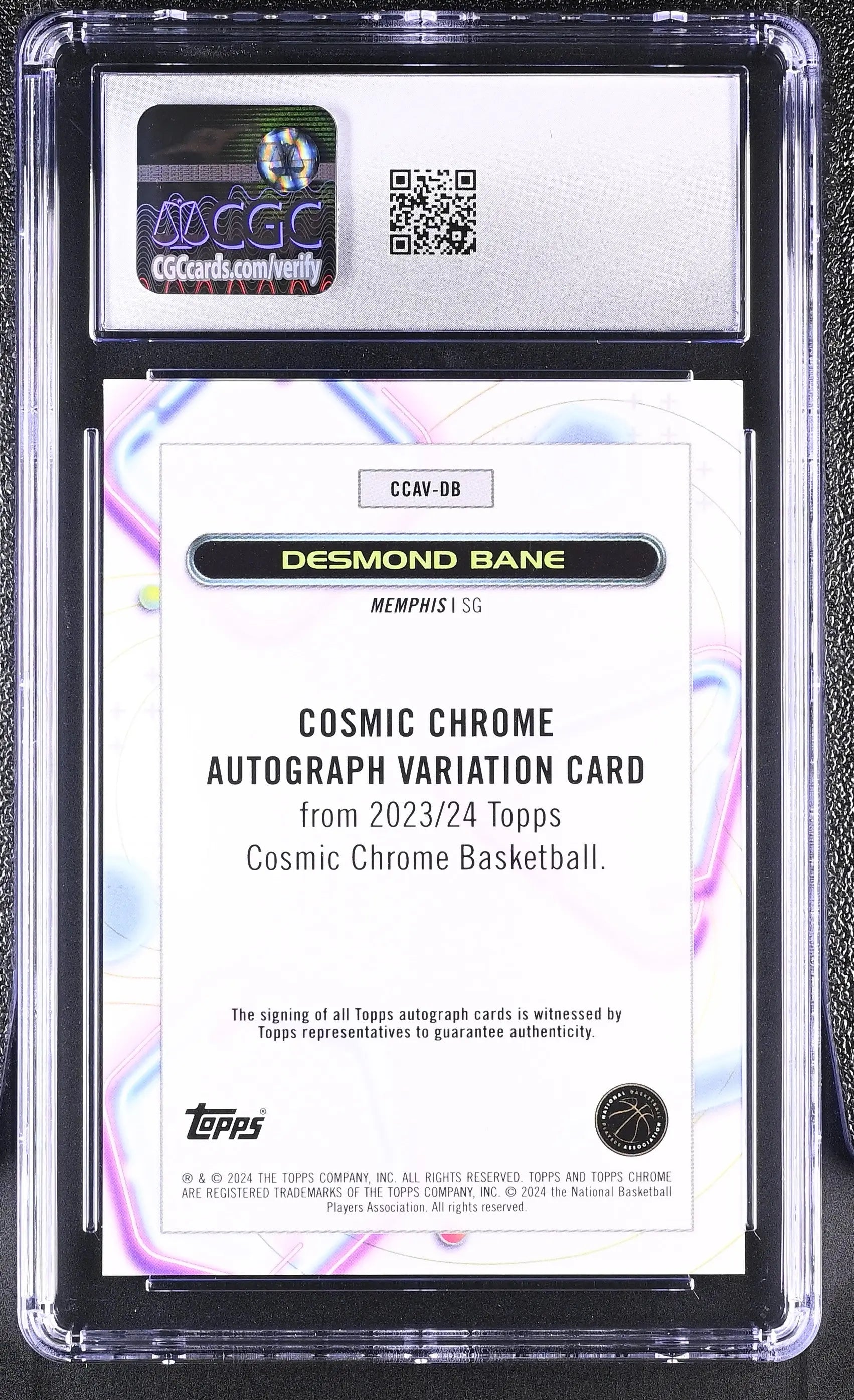 2023-24 Topps Cosmic Autograph Desmond Bane Gold Interstellar /50 CGC 10 Auto 10 