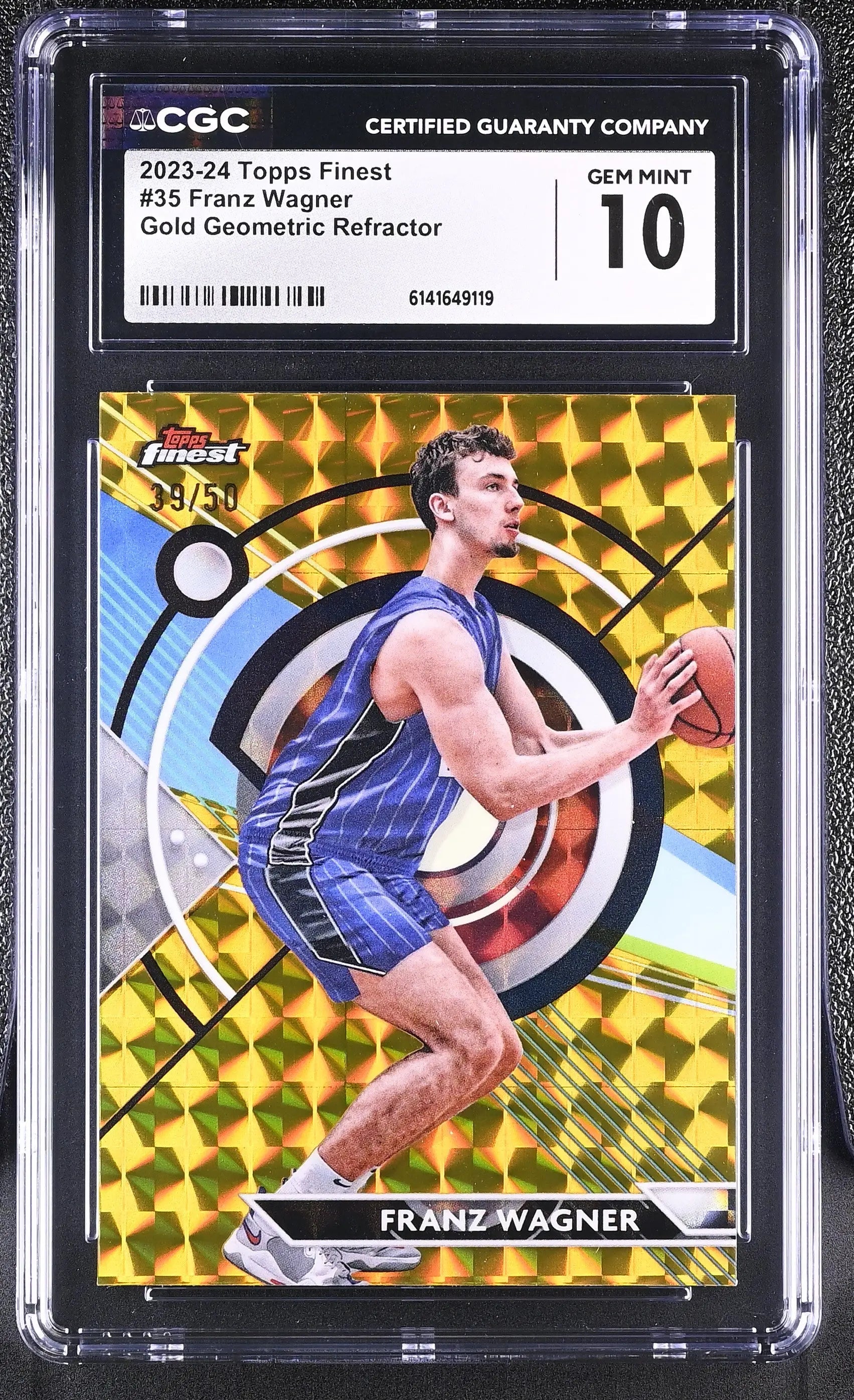 2023-24 Topps Finest Franz Wagner Gold Geometric Refractor /50 CGC 10 