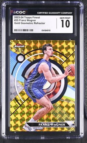 2023-24 Topps Finest Franz Wagner Gold Geometric Refractor /50 CGC 10 