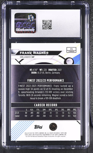 2023-24 Topps Finest Franz Wagner Gold Geometric Refractor /50 CGC 10 