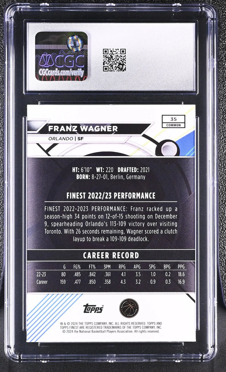 2023-24 Topps Finest Franz Wagner Gold Geometric Refractor /50 CGC 10 