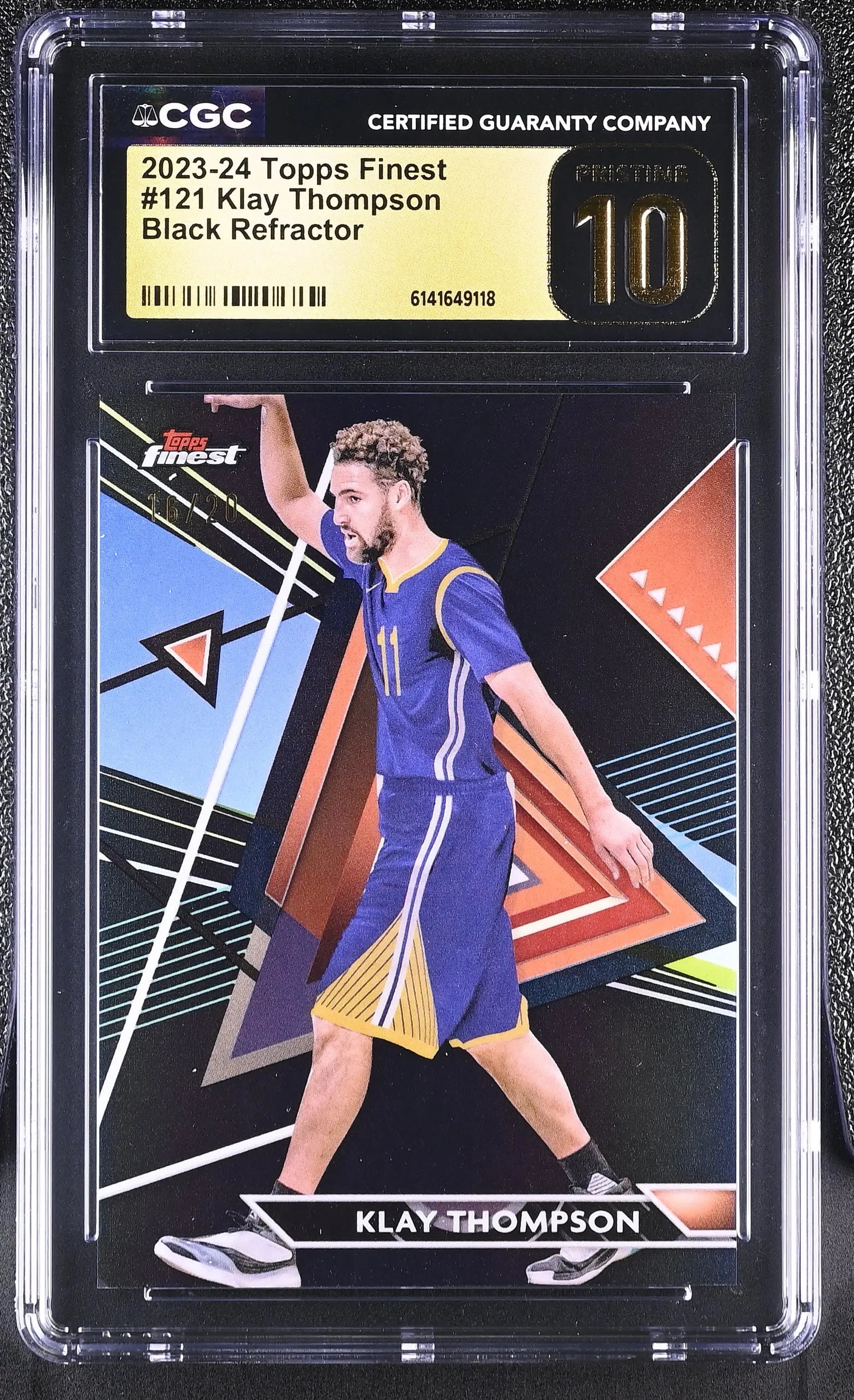 2023-24 Topps Finest Klay Thompson Black Refractor /20 CGC 10 