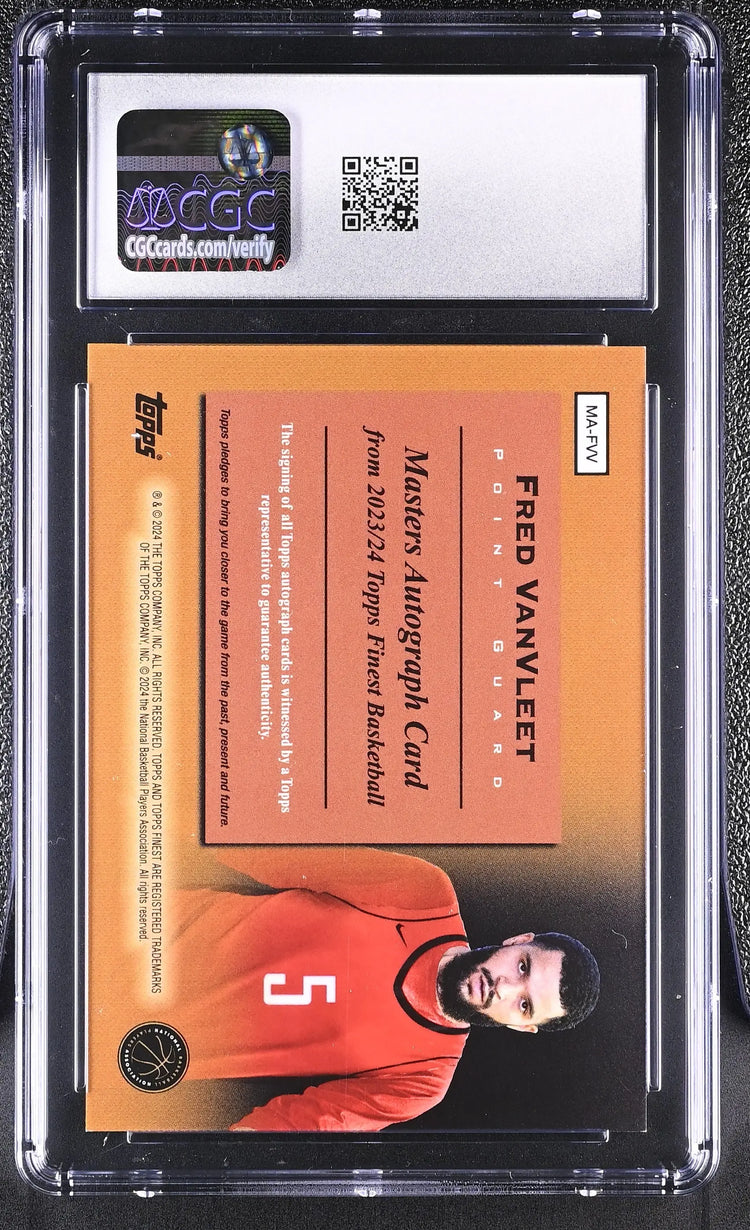 2023-24 Topps Finest Masters Auto Fred VanVleet Gold Geometric /50 CGC 9 Auto 10 