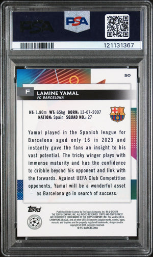 2023-24 Topps Finest UEFA Club Competitions Lamine Yamal PSA 10 
