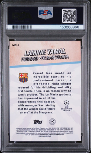 2023-24 Topps Merlin UCCs Merlin's Chosen Ones Rookie Lamine Yamal RC PSA 9 